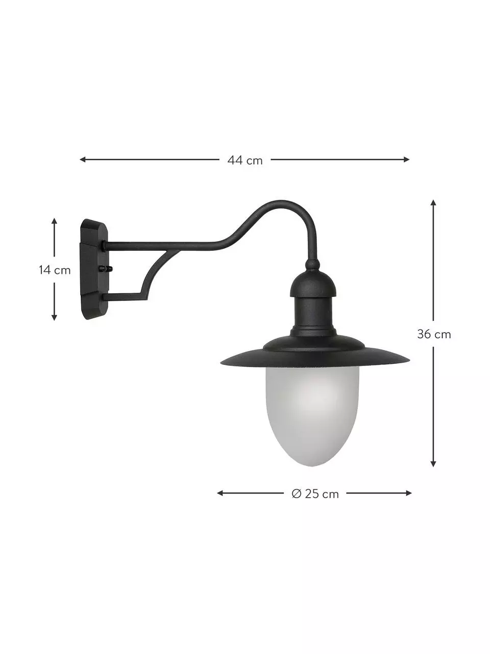 Lucide Außenwandleuchte Anne mit Glasschirm, B 25 x H 35 cm 5 Lucide Außenwandleuchte Anne mit Glasschirm, B 25 x H 35 cm – Bild 3