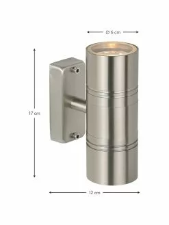 Lucide Au&szlig;enwandleuchte Arne in Silber, B 6 x H 17 cm -Leuchten Verkaufsladen Aussenwandleuchte Arne in Silber 2