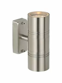 Lucide Au&szlig;enwandleuchte Arne in Silber, B 6 x H 17 cm