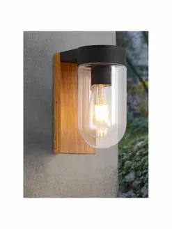 Au&szlig;enwandleuchte Cabar in Holzoptik, B 10 x H 21 cm -Leuchten Verkaufsladen Aussenwandleuchte Cabar in Holzoptik 2