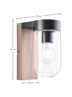 Au&szlig;enwandleuchte Cabar in Holzoptik, B 10 x H 21 cm -Leuchten Verkaufsladen Aussenwandleuchte Cabar in Holzoptik 3