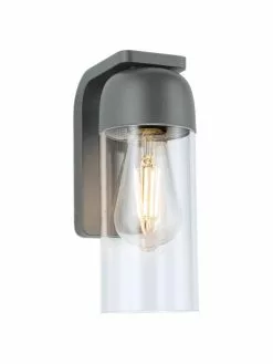 Paulmann Au&szlig;enwandleuchte Lantea mit Glasschirm, B 9 x T 14 cm