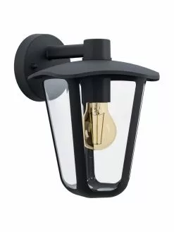 Au&szlig;enwandleuchte Monreale in Schwarz, B 23 x H 28 cm