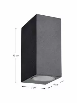 Lucide Au&szlig;enwandleuchte Zora in Schwarz, B 7 x H 15 cm -Leuchten Verkaufsladen Aussenwandleuchte Zora in Schwarz 12