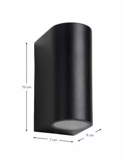 Lucide Au&szlig;enwandleuchte Zora in Schwarz, B 7 x H 15 cm -Leuchten Verkaufsladen Aussenwandleuchte Zora in Schwarz 2