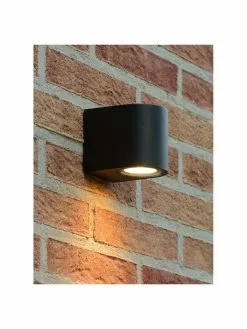 Lucide Außenwandleuchte Zora in Schwarz, B 7 x H 8 cm -Leuchten Verkaufsladen Aussenwandleuchte Zora in Schwarz 7