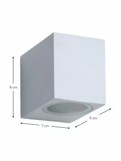 Lucide Au&szlig;enwandleuchte Zora in Wei&szlig;, B 7 x H 8 cm -Leuchten Verkaufsladen Aussenwandleuchte Zora in Weiss 16