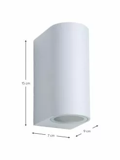 Lucide Au&szlig;enwandleuchte Zora in Wei&szlig;, B 7 x H 15 cm -Leuchten Verkaufsladen Aussenwandleuchte Zora in Weiss 2