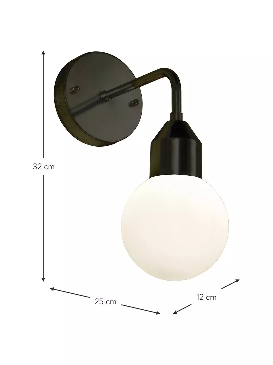 Bad-Wandleuchte Florens mit Glasschirm, B 12 x T 25 cmNur noch 1 Artikel verfügbar 5 Bad-Wandleuchte Florens mit Glasschirm, B 12 x T 25 cmNur noch 1 Artikel verfügbar – Bild 3