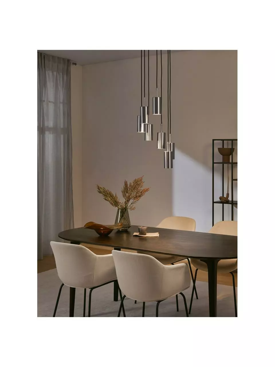 Westwing Collection Cluster-Pendelleuchte Arvo in Chromfarben, Ø 38 x H 120 cm 5 Westwing Collection Cluster-Pendelleuchte Arvo in Chromfarben, Ø 38 x H 120 cm – Bild 3