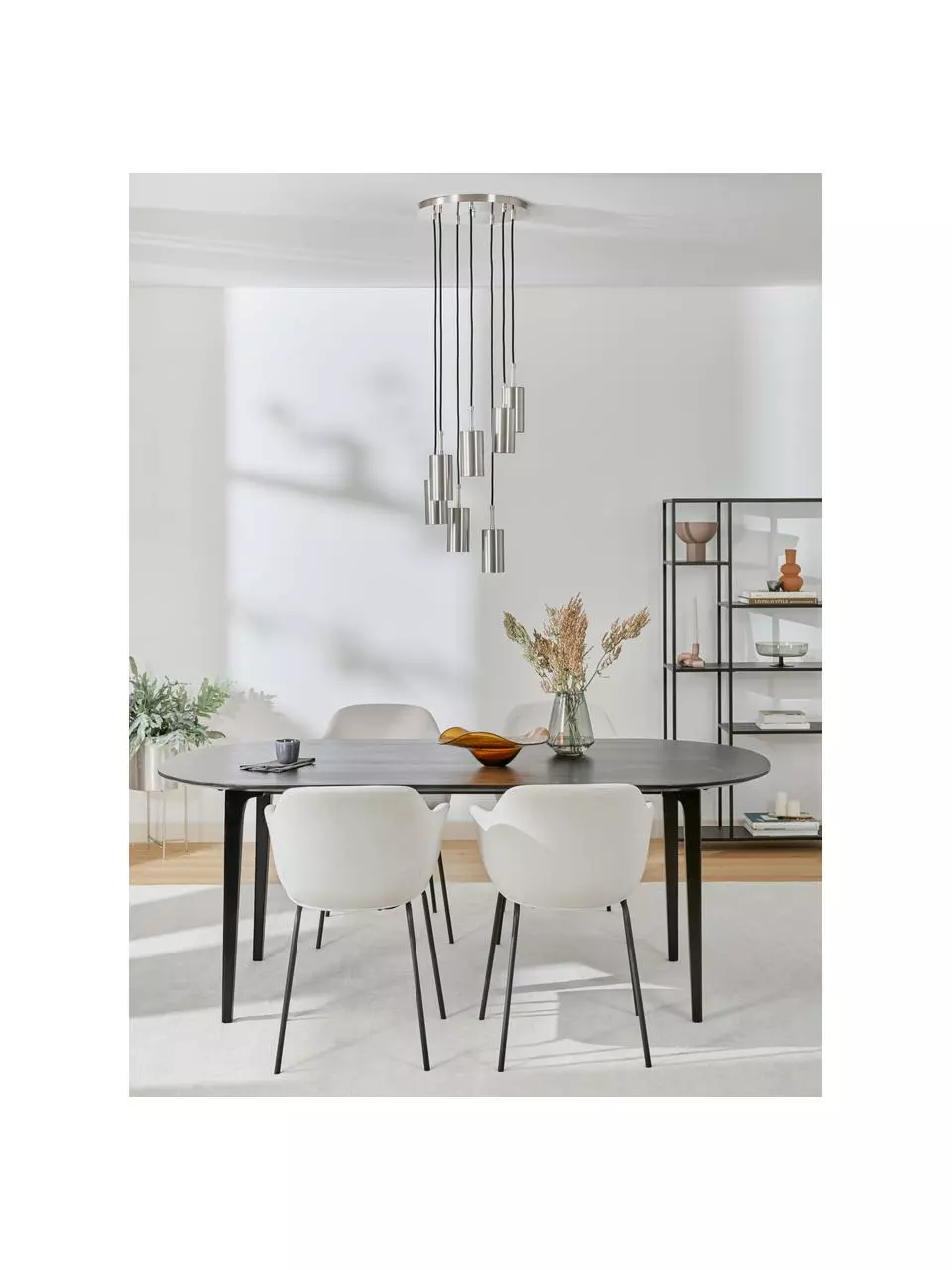 Westwing Collection Cluster-Pendelleuchte Arvo in Chromfarben, Ø 38 x H 120 cm 6 Westwing Collection Cluster-Pendelleuchte Arvo in Chromfarben, Ø 38 x H 120 cm – Bild 4