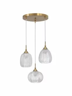 Cluster-Pendelleuchte Vario aus satiniertem Glas, Ø 39 x H 24 cmNur noch wenige verfügbar -Leuchten Verkaufsladen Cluster Pendelleuchte Vario aus satiniertem Glas 3