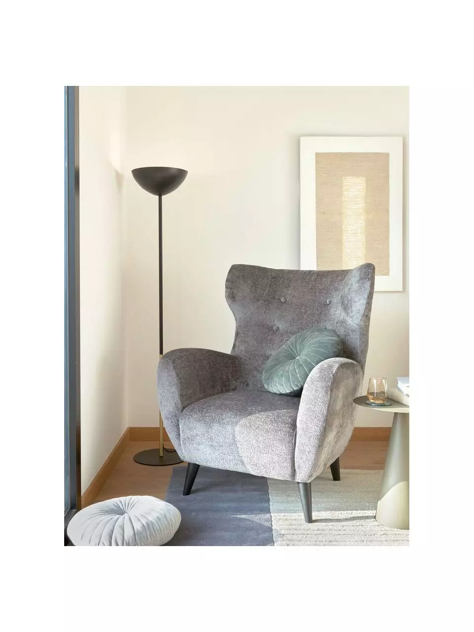 Deckenfluter Eglantina in Schwarz/Gold, Ø 30 x H 155 cm 4 Deckenfluter Eglantina in Schwarz/Gold, Ø 30 x H 155 cm – Bild 2