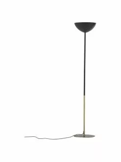 Deckenfluter Eglantina in Schwarz/Gold, Ø 30 x H 155 cm