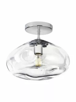 Westwing Collection Deckenleuchte Amora aus transparentem Glas, Ø 35 x H 28 cm