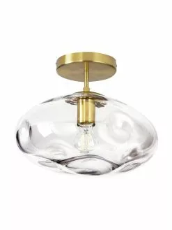 Leuchten Verkaufsladen 23 Westwing Collection Deckenleuchte Amora aus transparentem Glas, Ø 35 x H 28 cm