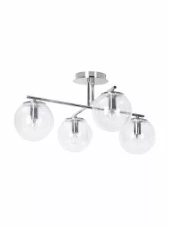 Westwing Collection Deckenleuchte Atlanta aus transparentem Glas, B 65 x H 30 cm