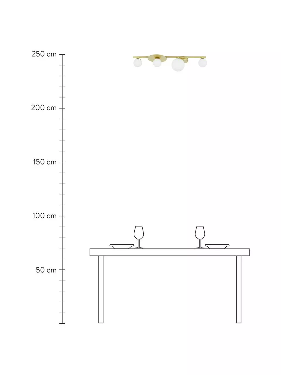Westwing Collection Deckenleuchte Ciara aus Opalglas, B 69 x H 16 cm 5 Westwing Collection Deckenleuchte Ciara aus Opalglas, B 69 x H 16 cm – Bild 3
