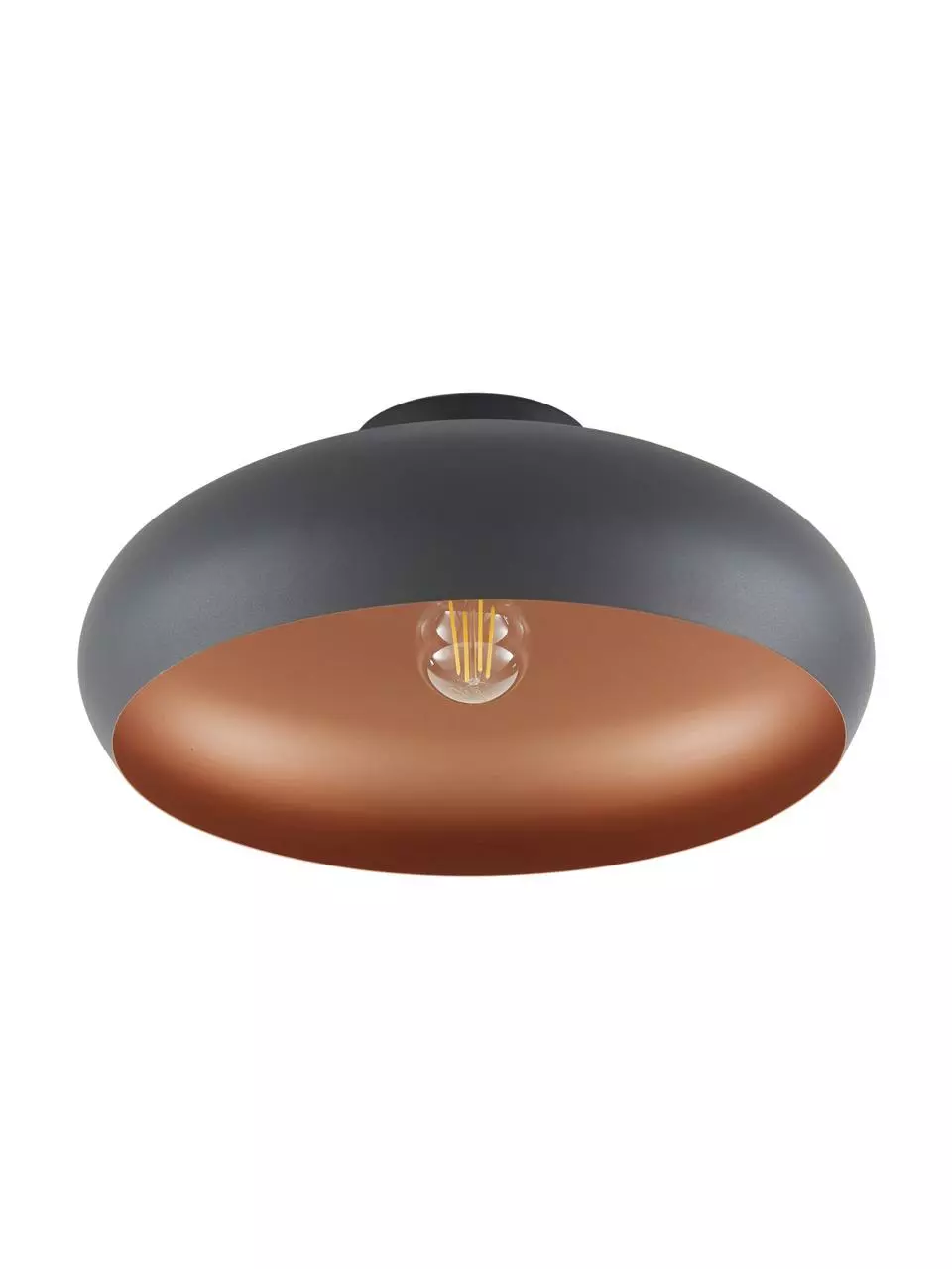 Deckenleuchte Jeff in Kupfer-Schwarz, Ø 40 x H 17 cm 3 Deckenleuchte Jeff in Kupfer-Schwarz, Ø 40 x H 17 cm