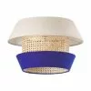 Westwing Collection Deckenleuchte Klea aus Wiener Geflecht in Creme/Dunkelblau, Ø 45 x H 30 cm -Leuchten Verkaufsladen Deckenleuchte Klea aus Wiener Geflecht in CremeDunkelblau