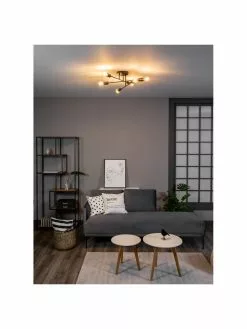 Westwing Collection Deckenleuchte Venja in Schwarz, Ø 55 x H 20 cm -Leuchten Verkaufsladen Deckenleuchte Venja in Schwarz 2