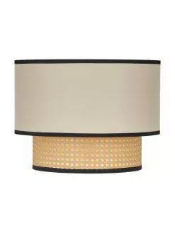 Westwing Collection Deckenleuchte Vienna aus Wiener Geflecht mit cremefarbenem Stoff, Ø 40 x H 30 cm