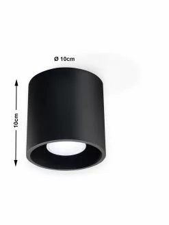 Deckenspot Roda in Schwarz, Ø 10 x H 10 cm -Leuchten Verkaufsladen Deckenspot Roda in Schwarz 5