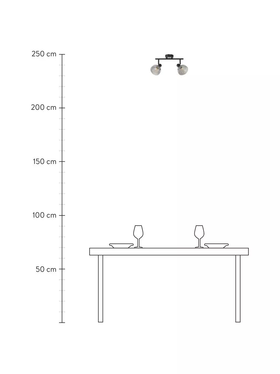 Deckenstrahler Reflekt aus Glas, B 43 x H 20 cmNur noch 1 Artikel verfügbar 5 Deckenstrahler Reflekt aus Glas, B 43 x H 20 cmNur noch 1 Artikel verfügbar – Bild 3