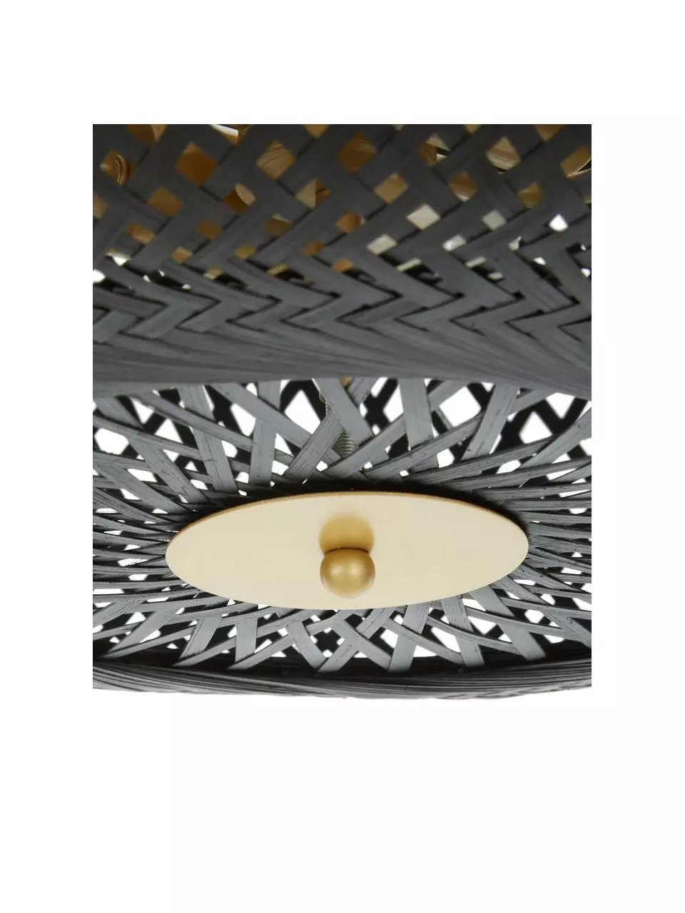 Westwing Collection Design Deckenleuchte Evelyn aus Bambus, schwarz, Ø 50 x H 20 cm 8 Westwing Collection Design Deckenleuchte Evelyn aus Bambus, schwarz, Ø 50 x H 20 cm – Bild 6