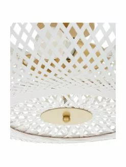 Westwing Collection Design Deckenleuchte Evelyn aus Bambus, wei&szlig;, Ø 50 x H 20 cm -Leuchten Verkaufsladen Design Deckenleuchte Evelyn aus Bambus weiss 5