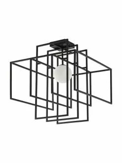 Westwing Collection Design Deckenleuchte Rubic mit Glasschirm, B 40 x H 43 cm