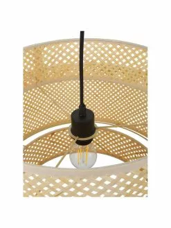 Westwing Collection Design Pendelleuchte Finja aus Bambus, Ø 50 x H 38 cm -Leuchten Verkaufsladen Design Pendelleuchte Finja aus Bambus 3