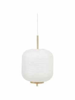 Westwing Collection Design Pendelleuchte Misaki aus Reispapier, Ø 35 x H 63 cm