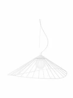 Westwing Collection Design Pendelleuchte Silvan in Wei&szlig;, B 59 x H 20 cm