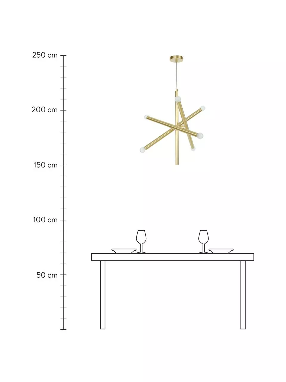 Westwing Collection Design Pendelleuchte Sticks, Ø 60 cm 6 Westwing Collection Design Pendelleuchte Sticks, Ø 60 cm – Bild 4