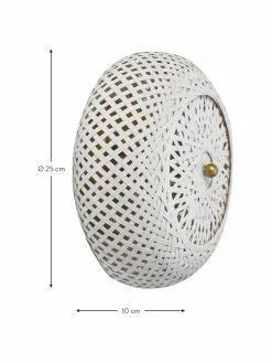 Westwing Collection Design Wandleuchte Evelyn aus Bambus, wei&szlig;, Ø 25 cm, T 10 cm -Leuchten Verkaufsladen Design Wandleuchte Evelyn aus Bambus weiss 3