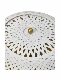 Westwing Collection Design Wandleuchte Evelyn aus Bambus, wei&szlig;, Ø 25 cm, T 10 cm -Leuchten Verkaufsladen Design Wandleuchte Evelyn aus Bambus weiss 4