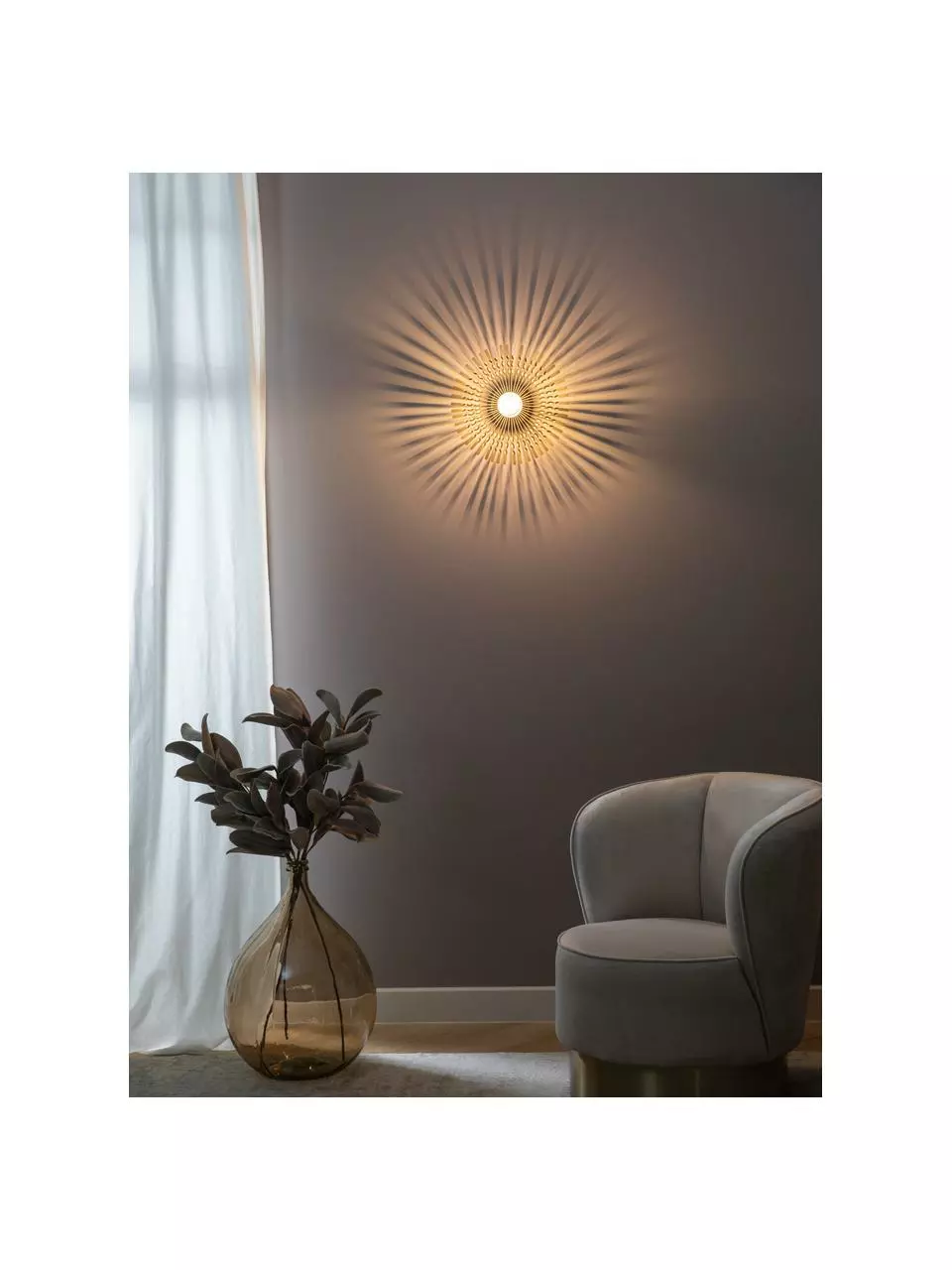 Design Wandleuchte Mendoza in Messing, Ø 33 cm 4 Design Wandleuchte Mendoza in Messing, Ø 33 cm – Bild 2