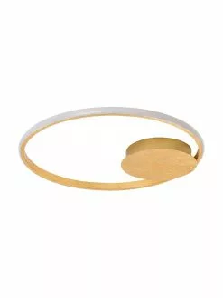 Dimmbare LED-Deckenleuchte Fuline in Gold, Ø 50 x H 5 cm