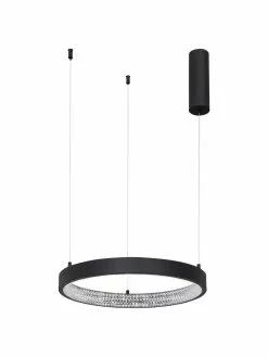 Dimmbare LED-Pendelleuchte Preston in Schwarz, Ø 40 x H 120 cm -Leuchten Verkaufsladen Dimmbare LED Pendelleuchte Preston in Schwarz 3