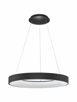 Dimmbare LED-Pendelleuchte Rando in Schwarz, Ø 60 x H 6 cmNur noch wenige verfügbar -Leuchten Verkaufsladen Dimmbare LED Pendelleuchte Rando in Schwarz 3
