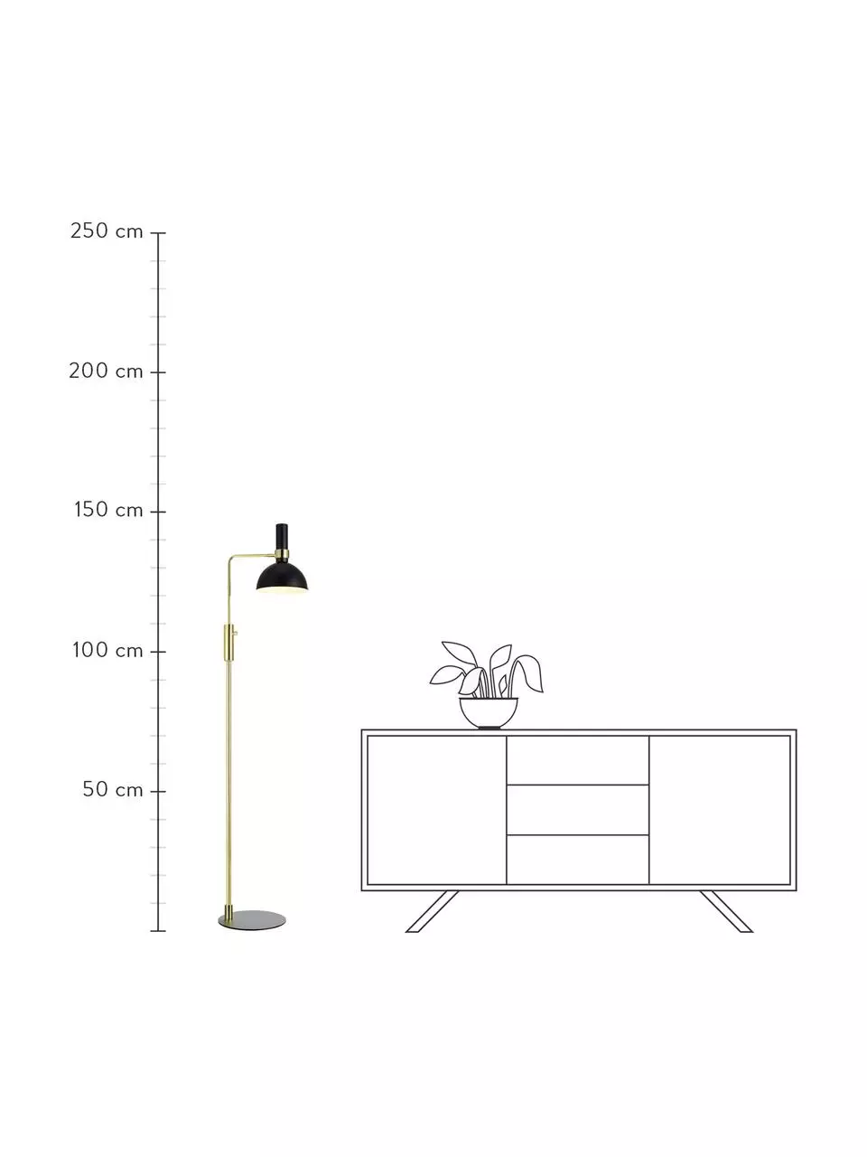 Markslöjd Dimmbare Leselampe Larry aus Metall, B 33 x H 146 cm 6 Markslöjd Dimmbare Leselampe Larry aus Metall, B 33 x H 146 cm – Bild 4