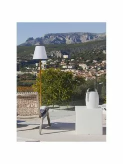 Dimmbare Solar Stehlampe Standby mit Holzfu&szlig;, Ø 34 x H 150 cm -Leuchten Verkaufsladen Dimmbare Solar Stehlampe Standby mit Holzfuss 4