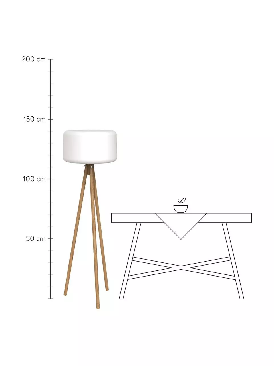 Dimmbare Tripod LED-Gartenleuchte Chloe mit Stecker und Fernbedienung, Ø 45 x H 140 cmNur noch wenige verfügbar 5 Dimmbare Tripod LED-Gartenleuchte Chloe mit Stecker und Fernbedienung, Ø 45 x H 140 cmNur noch wenige verfügbar – Bild 3