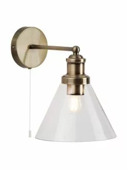 Searchlight Glas-Wandleuchte Pyramid mit Zugschalter, T 25 x H 25 cmNur noch wenige verfügbar