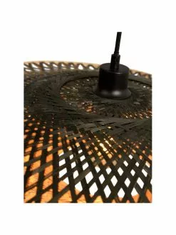Gro&szlig;e Bambus-Pendelleuchte Kalimantan in Braun-Schwarz, Ø 60 x H 15 cm -Leuchten Verkaufsladen Grosse Bambus Pendelleuchte Kalimantan in Braun Schwarz 5