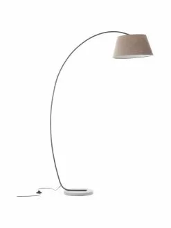 Große Bogenlampe Brok mit Antik-Finish, B 121 x H 196 cm