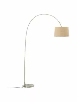Westwing Collection Große Bogenlampe Laurence in Beige, Ø 40 x H 188 cm