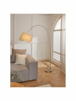 Westwing Collection Gro&szlig;e Bogenlampe Laurence in Beige, Ø 40 x H 188 cm -Leuchten Verkaufsladen Grosse Bogenlampe Laurence in Beige 4