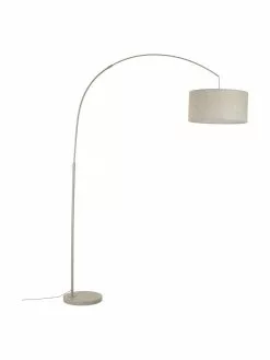 Westwing Collection Große Bogenlampe Niels in Beige, Ø 50 x H 218 cm